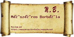 Mészáros Borbála névjegykártya